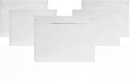 Pack of 25 White Rigid Photo Mailers 12.5 x 9.5 Paperboard Stay Flat Mailers 12 1/2 x 9 1/2 Self Sealing; No Bend Documents Chipboard Envelopes for Ma