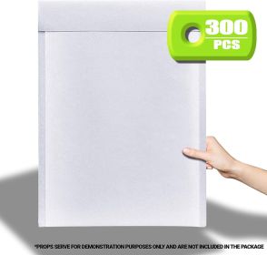 Pack of 300 White Shipping Envelopes 12.5 x 18 Bubble Mailer 12 1/2 x 18 Kraft Paper Bubble Mailers. Peel and Seal Padded Envelopes for Bulk Mailing S