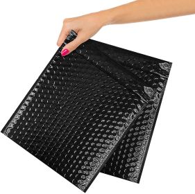 Metallic Black Bubble Mailers 8 x 11; Poly Padded Envelopes Pack of 100; Self Adhesive Padded Shipping Envelopes; Peel and Seal Mail Bubble Envelopes;