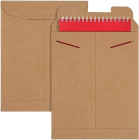 Pack of 10 Tab Lock Mailers 9.75 x 12.25 Kraft Chipboard Envelopes 9 3/4 x 12 1/4 Rigid Paperboard Mailers Locking Tab Closure No Bend Mailers for Doc