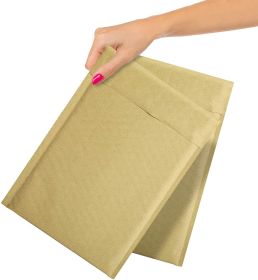 Pack of 10 Kraft Padded Bubble Mailers Envelopes 7.25 x 11. Natural Brown Kraft Bubble Envelope 7 1/4 x 11. Self Seal Envelopes for Mailing; Packing;