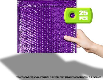 Amiff Pack of 25 Purple Bubble Mailers Pouches 6 x 6.25 Cushion Padded Envelopes with Peel and Seal Closure 6 x 6 1/4 Colorful Shipping Poly Bags for