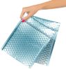 Metallic Ice Blue Bubble Mailers 9.5 x 13.5; Poly Padded Envelopes Pack of 10; Self Adhesive Padded Shipping Envelopes; Peel and Seal Mail Bubble Enve