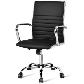 PU Leather Office Chair High Back Conference Task Chair with Armrests