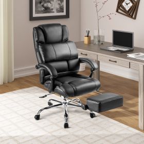 Office Chair -- High quality PU leather/Double padded/Support cushion and footrest