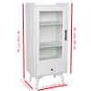 Modern Bathroom Storage Cabinet & Floor Standing cabinet with Glass Door with Double Adjustable Shelves and One Drawer, Extra Storage Space on Top, Wh