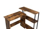 Ievi Writing Desk; Weathered Oak & Black Finish