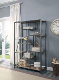 Brantley Book Shelf; Antique Oak & Sandy Gray Finish YJ