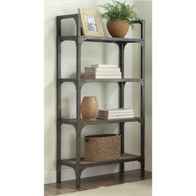 Gorden Bookshelf in Weathered Oak & Antique Silver