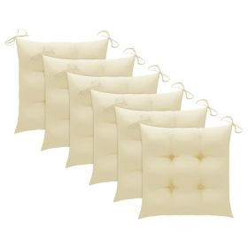 Chair Cushions 6 pcs Cream White 19.7"x19.7"x2.8" Fabric