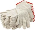 Cotton BBQ Gloves 12 Pairs ofKnit Shell Safety Protection Work Gloves with Elastic Knit Wrist for Women; Industrial Warehouse; Gardening; Construction