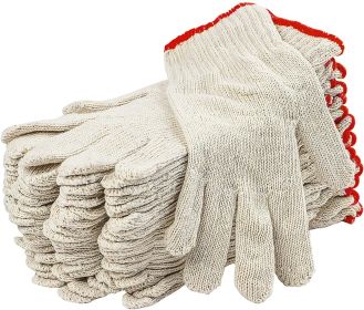 Cotton BBQ Gloves 12 Pairs ofKnit Shell Safety Protection Work Gloves with Elastic Knit Wrist for Women; Industrial Warehouse; Gardening; Construction