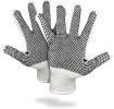 String Knit Work Gloves 9.5 Size 12 Pack Safety Work Gloves White Color with Black Dots. Coton Gloves for Warehouse Gardening Construction Painters. G