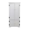 48.4"H 2 Door Accent Storage Cabinet;  Modern Wood Floor Organizer;  Indoors;  White