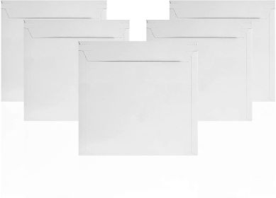 Pack of 25 White Rigid Mailers Pouches 9.75 x 12.25 Paperboard Photo Mailers 9 3/4 x 12 1/4 No Bend with Self-Sealing; Shipping Document Envelopes for