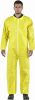 Disposable Hazmat Suits 3X-Large. Pack of 5 Yellow Disposable Coveralls. 82 gsm Polyethylene Polypropylene Protective Suits. Painters Suit with Open C