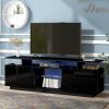 Modern TV Stand for TVs up to 65inches with LED lights; 16 Colors; for Livingroom; Bedroom; Black (OLD SKU: WF280706AAB)