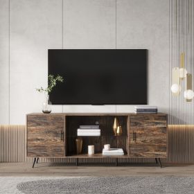 TV Stand Mid-Century Wood Modern Entertainment Center Adjustable Storage Cabinet TV Console for Living Room