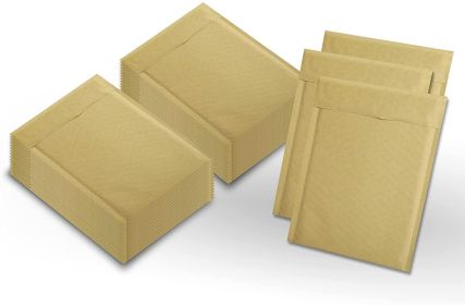 Pack of 100 Natural Kraft Bubble Mailers 10.5 x 15 Brown Padded Envelopes 10 1/2 x 15 Paper Cushion Envelopes with Peel and Seal; Mailing Shipping Pac