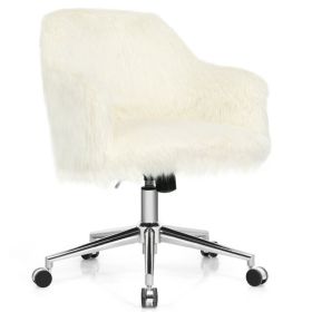 Modern Fluffy Faux Fur Vanity Office Chair for Teens Girls