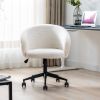 Home Office Chair; Mid Back Swivel Desk Chair Adjustable Computer Chair with black Base; Vanity Makeup furry Chair for Living Room Study Room