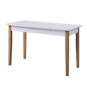 (Clearance Sale) Simple Solid Wood Straight Leg Desk With Drawer For Office Home XH