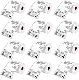 Thermal Shipping Labels Rolls 4x6 Premium Quality 12 Rolls 250 per Paper Roll 3000 Easy Peel Sticker Labels 5 Core DTL12PK No Wastage