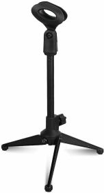 Mini Microphone Stand Tripod Universal Adjustable Desk Microphone Stand Portable Foldable Table Top Desktop Stand with Small Plastic Microphone Clip 5