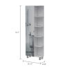 Portland 5-Shelf Linen Cabinet with Mirror White