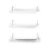 Altai Floating Wall Decor Wall Mounted Rustic Decorative Hanging Metal Bracket Triple Shelfs for Books; White/Chrome