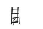 Leon 5 Tier Modern Ladder Bookshelf Organizers; Metal Frame Bookshelf for Small Spaces in Your Living Rooms; Office Furniture Bookcase; Black