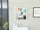 Whirlwind 1-Shelf Rectangle Medicine Cabinet with Mirror White