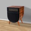 24 Inch Acacia Wood Accent Cabinet Chest with 1 Mesh Drawer and 1 Door; Brown and Black