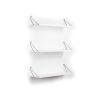 Altai Floating Wall Decor Wall Mounted Rustic Decorative Hanging Metal Bracket Triple Shelfs for Books; White/Chrome