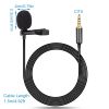 Clip On Microphone Hands Free Lavalier Lapel Mic Omnidirectional Microphone w/ 3.5mm Jack For Camera Smartphone Computer