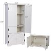 48.4"H 2 Door Accent Storage Cabinet;  Modern Wood Floor Organizer;  Indoors;  White