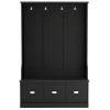 ON-TREND Hall Tree with 4 Hooks and 3 Large Drawers; Coat Hanger; Entryway Bench; Storage Bench; 3-in-1 Design; for Entrance; Hallway (Black)