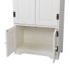 48.4"H 2 Door Accent Storage Cabinet;  Modern Wood Floor Organizer;  Indoors;  White