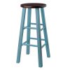 Ivy 29" Bar Stool Walnut/Light Blue