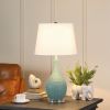 28" Teal Telli Pebble Mid-Century Resin Table Lamp