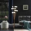 61.5" In 16-Light Acrylic Globe Aluminun Led Chrysanthe Yellow Gold Metal Floor Lamp