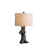 24.75" In Black Bear On A Tree Polyresin Table Lamp