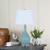 28" Teal Telli Pebble Mid-Century Resin Table Lamp