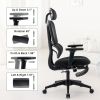 Ergonomic Mesh Office Chair with 4D Adjustable Armrest,High Back Desk Computer Chair,Ergonomic Office Chair with Wheels for Home & Office