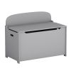 Kids Wooden Toy Box/Bench with Safety Hinged Lid for boys/girls (Gray)