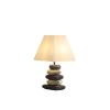 17.5" In Coastal Darya 5 Stacked Pebble Ceramic Table Lamp