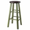 Ivy 29" Bar Stool Walnut/Green