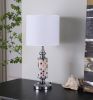 24" Vicki Chrome Bohemian Glass Mosaic Modern Table Lamp