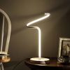 19-Inch LED Matte White Curvilinear S-Curve Spiral Tube LED Table Lamp