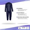 AMZ Medical Supply Pack of 5 Hazmat Suits Disposable Coverall. Dark Blue 3X-Large Painters Suit; 55gsm Polypropylene Protective Clothing with Zipper F